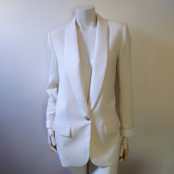 Rare! J Crew Collection Shawl Collar Off White Tuxedo Blazer 8 - Picture 10 of 10